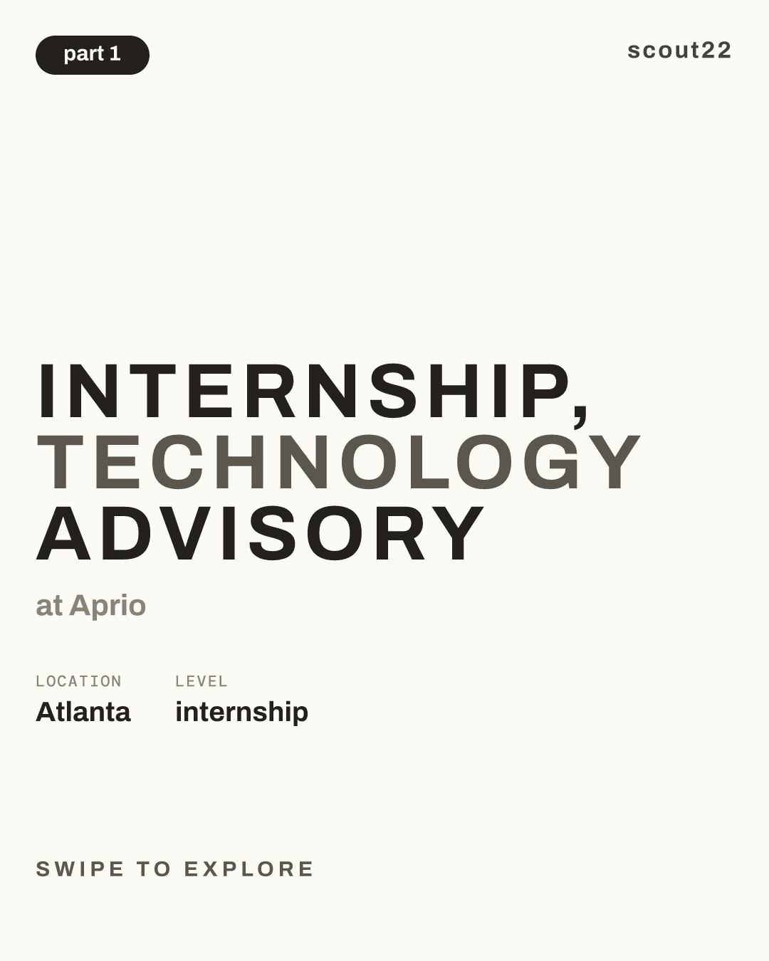 Internship, Technology Advisory at Aprio