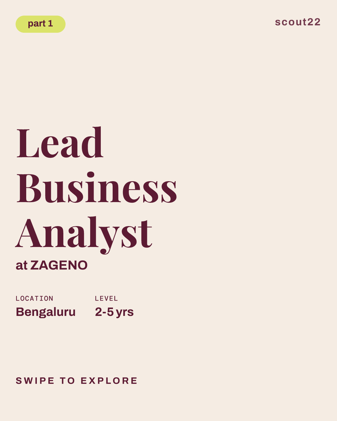 Lead Business Analyst at ZAGENO