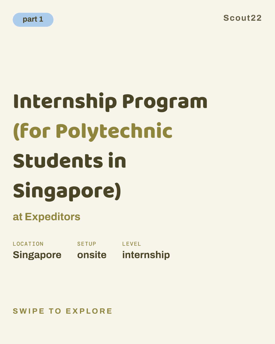 Internship Program (for Polytechnic Students in Singapore) at Expeditors