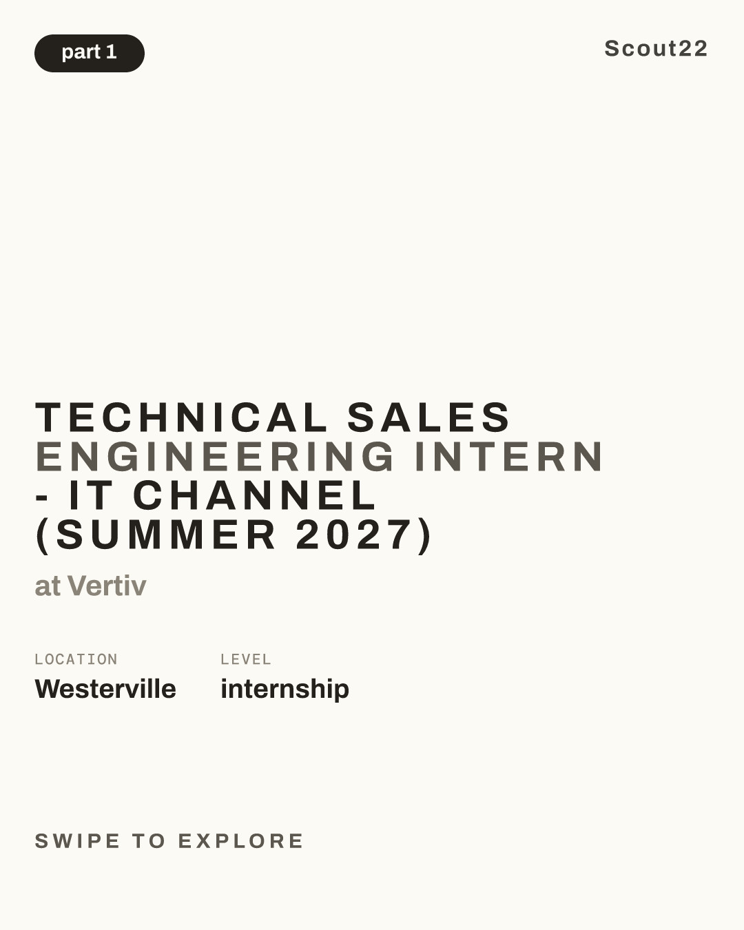 Technical Sales Engineering Intern - IT Channel (Summer 2027) at Vertiv