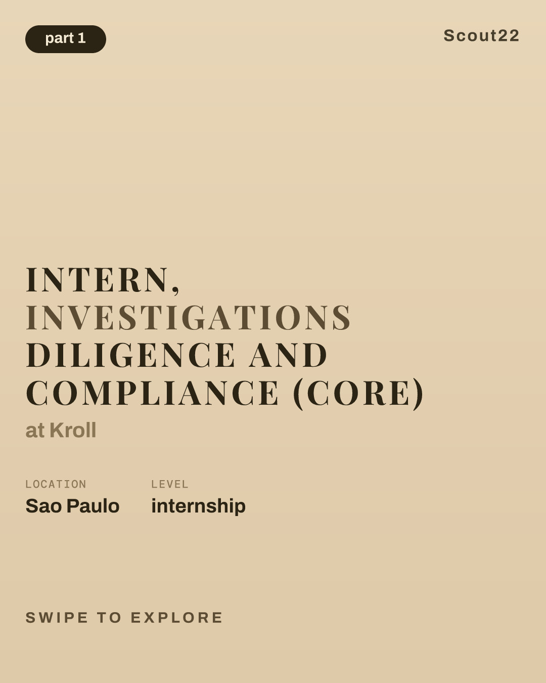 Intern, Investigations Diligence and Compliance (Core) at Kroll