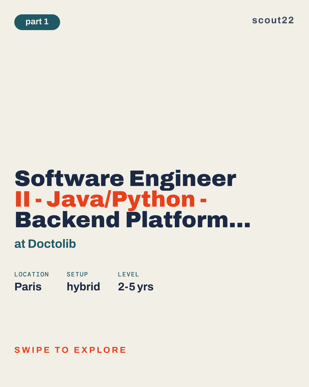 Software Engineer II - Java/Python - Backend Platform Team (x/f/m) at Doctolib