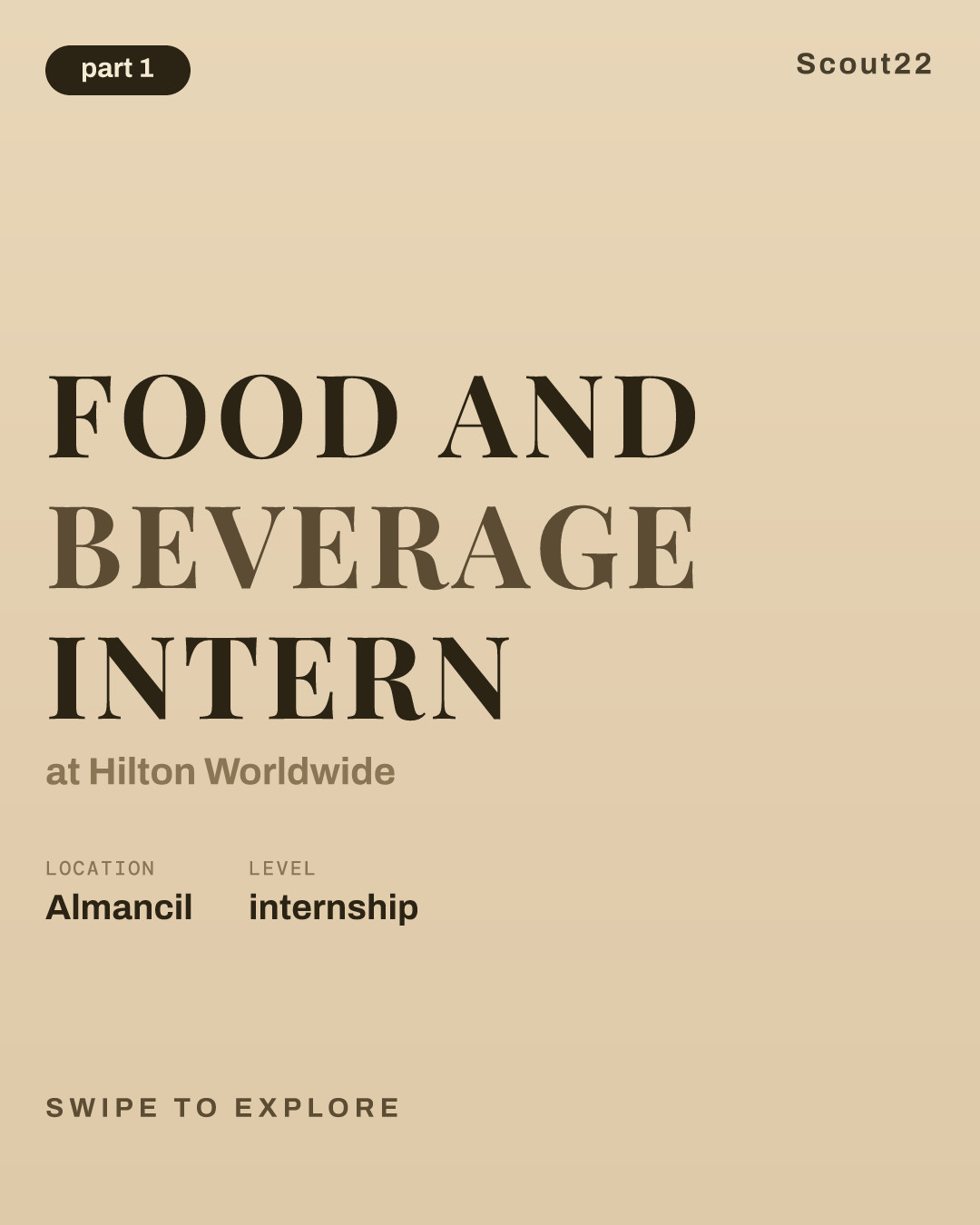 Food and Beverage Intern at Hilton Worldwide