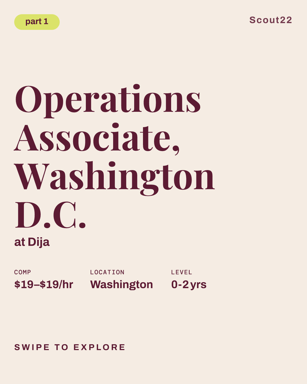 Operations Associate, Washington D.C. at Dija