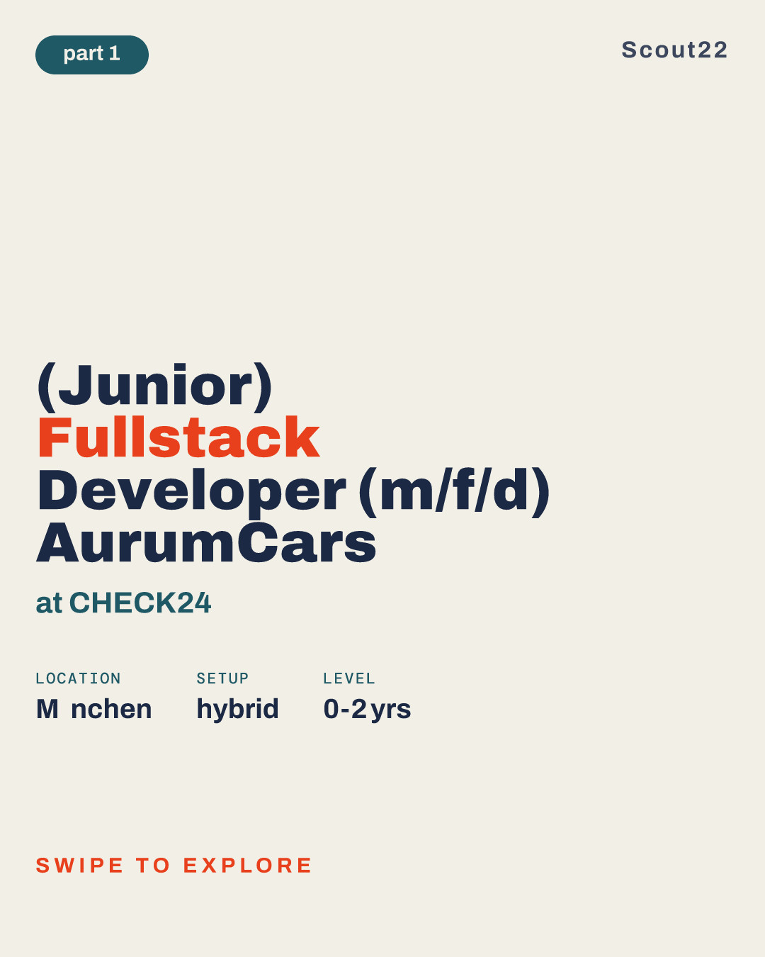 (Junior) Fullstack Developer (m/f/d) AurumCars at CHECK24