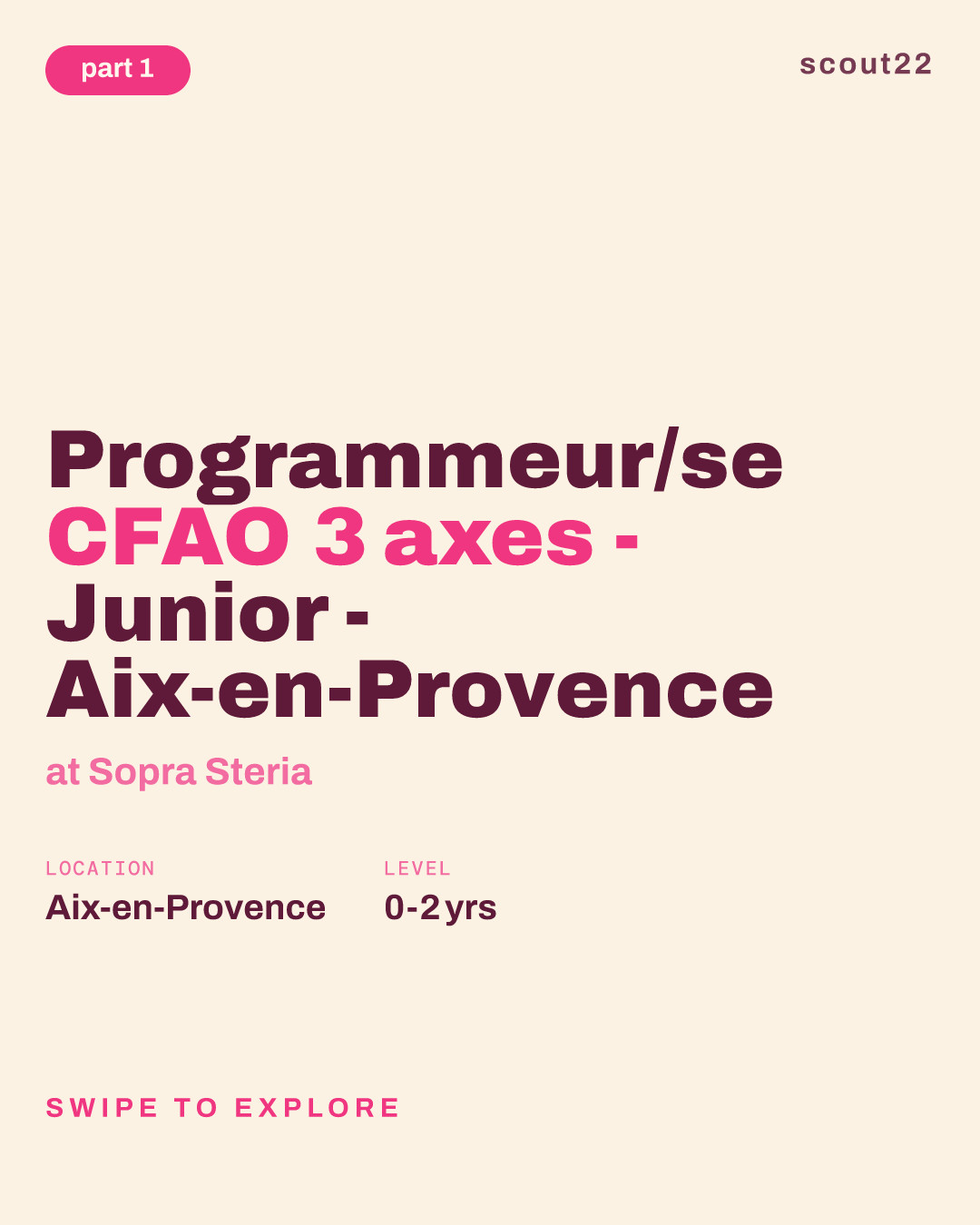 Programmeur/se CFAO 3 axes - Junior - Aix-en-Provence at Sopra Steria