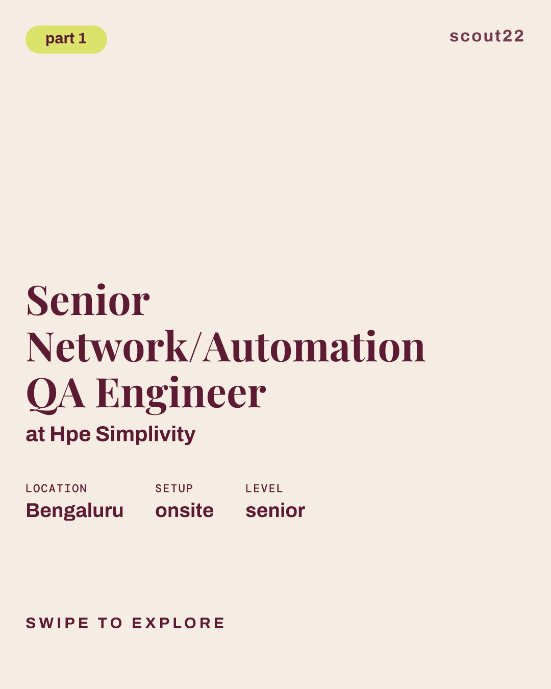 Senior Network/Automation QA Engineer at Hpe Simplivity