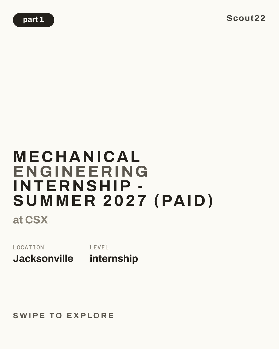 Mechanical Engineering Internship - Summer 2027 (Paid) at CSX