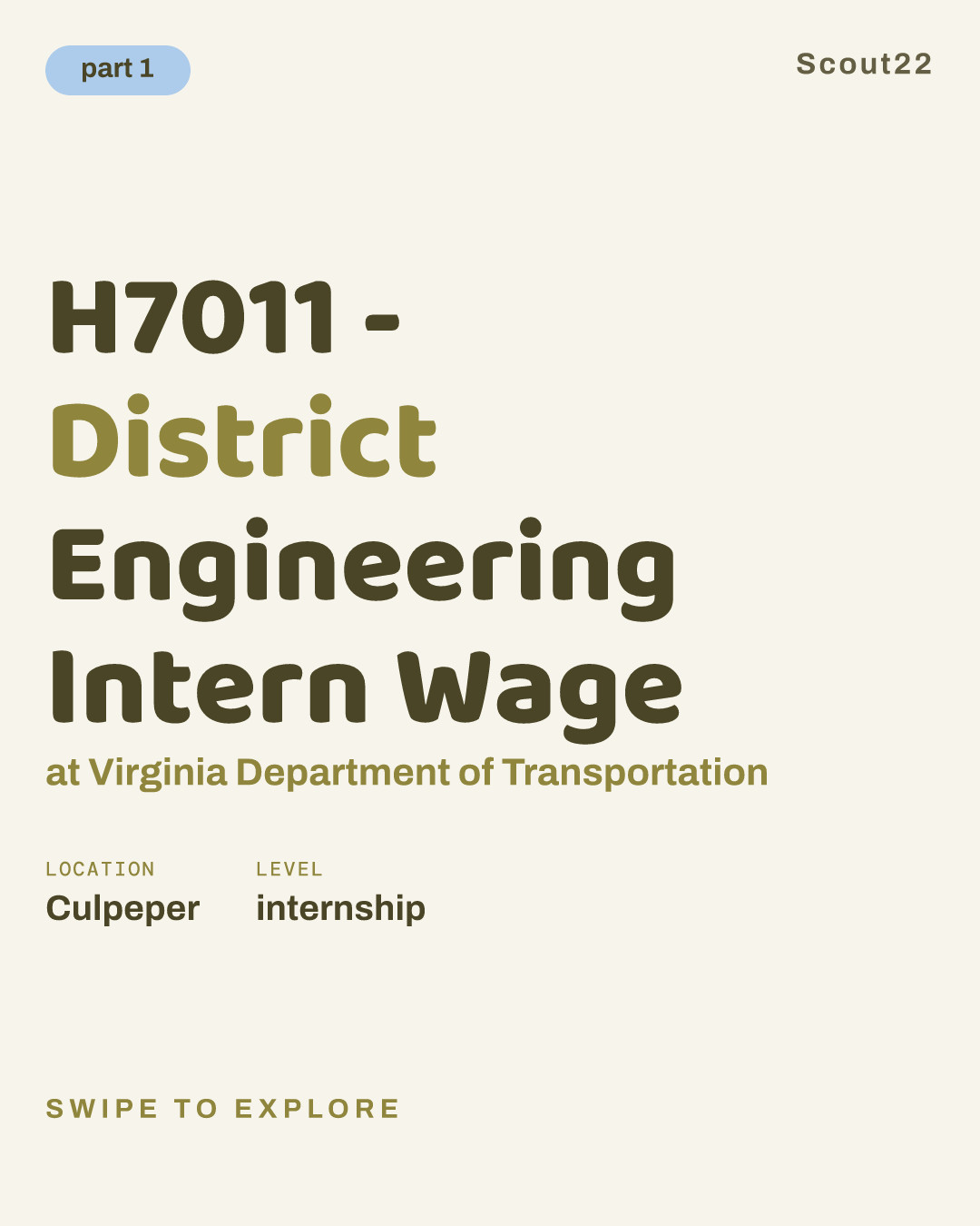 H7011 - District Engineering Intern Wage at Virginia Department of Transportation