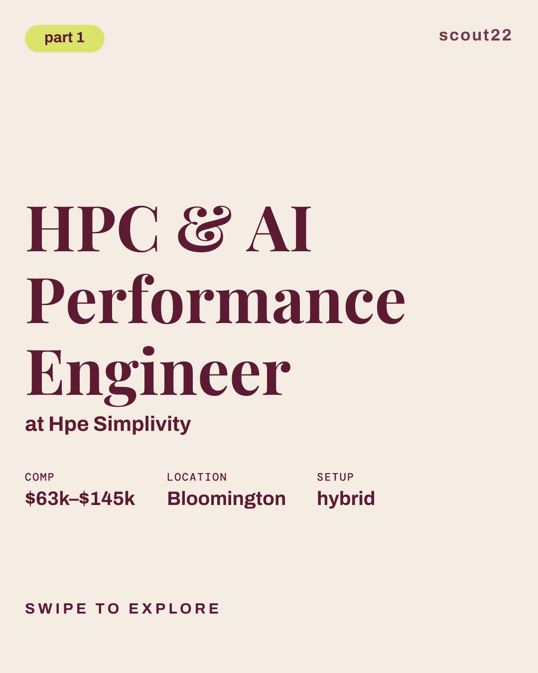 HPC & AI Performance Engineer at Hpe Simplivity