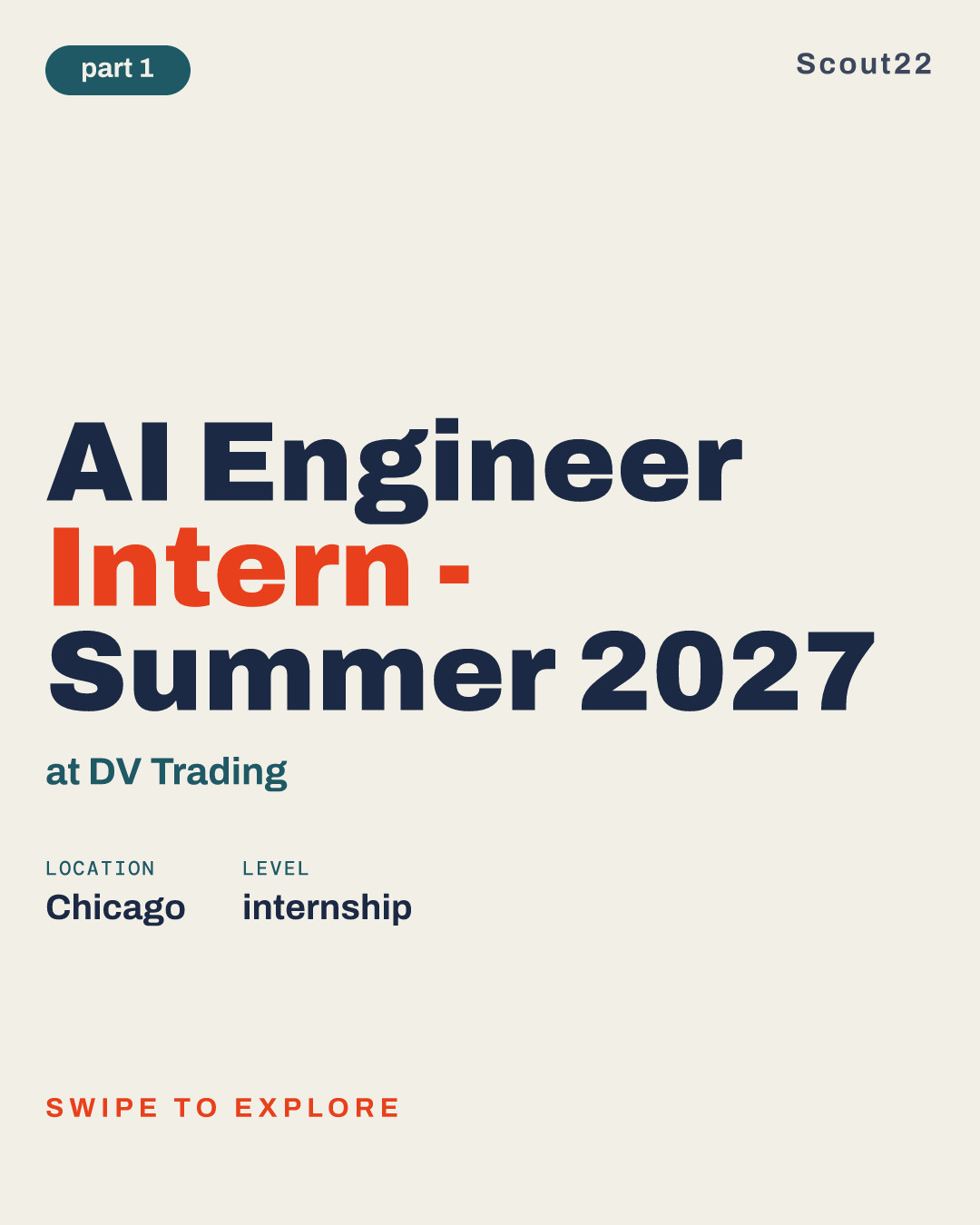 AI Engineer Intern - Summer 2027 at DV Trading