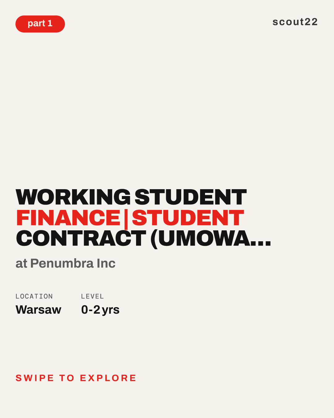 Working Student Finance | Student Contract (Umowa Zlecenie) (m/f/d) - based in  Warsaw at Penumbra Inc