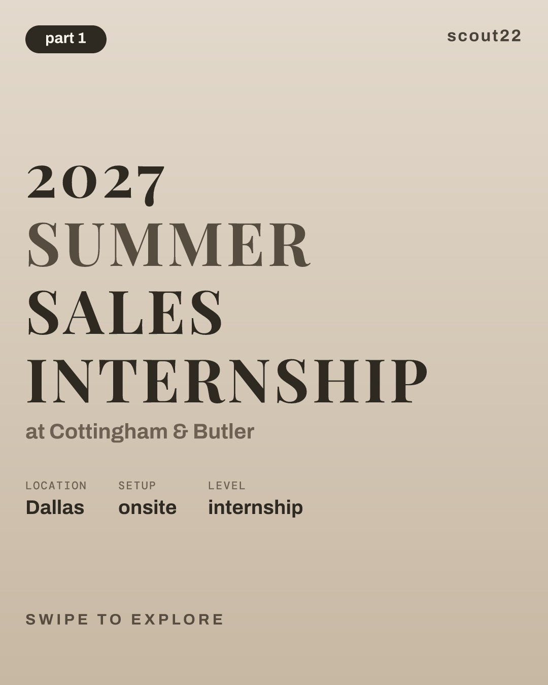 2027 Summer Sales Internship at Cottingham & Butler