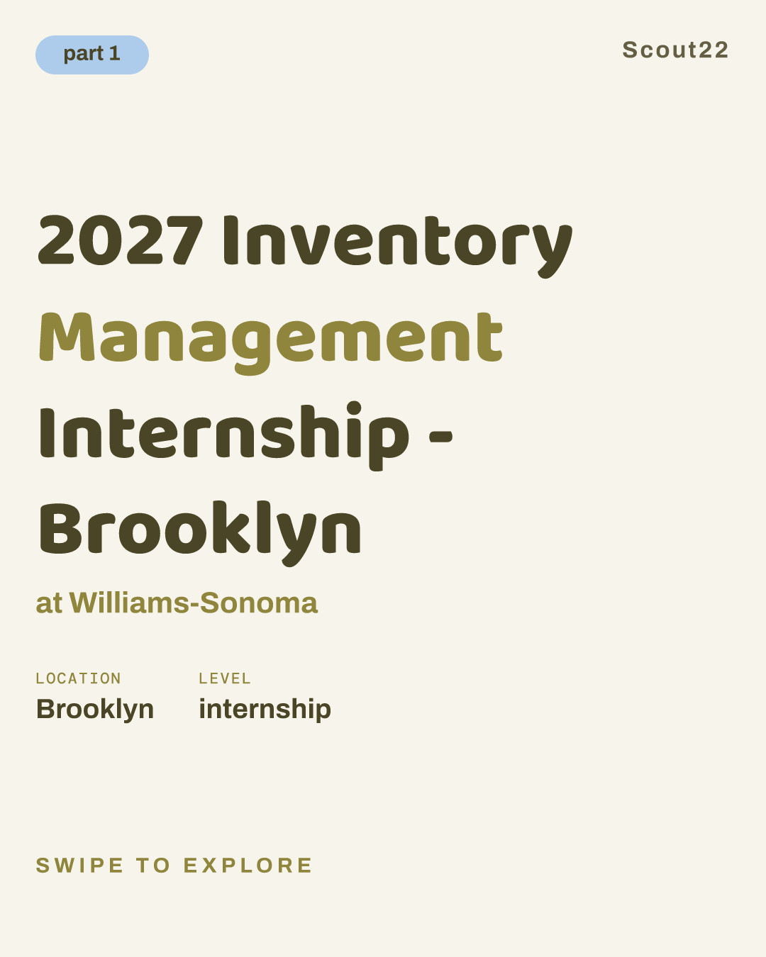 2027 Inventory Management Internship - Brooklyn at Williams-Sonoma