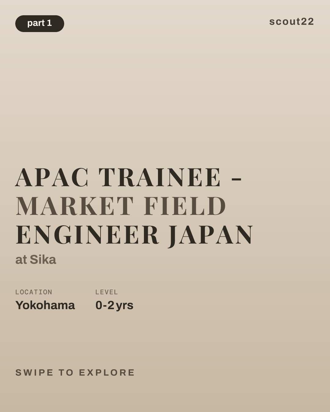 APAC Trainee - Market Field Engineer JAPAN at Sika