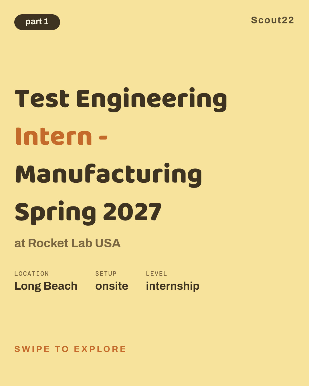 Test Engineering Intern - Manufacturing Spring 2027 at Rocket Lab USA