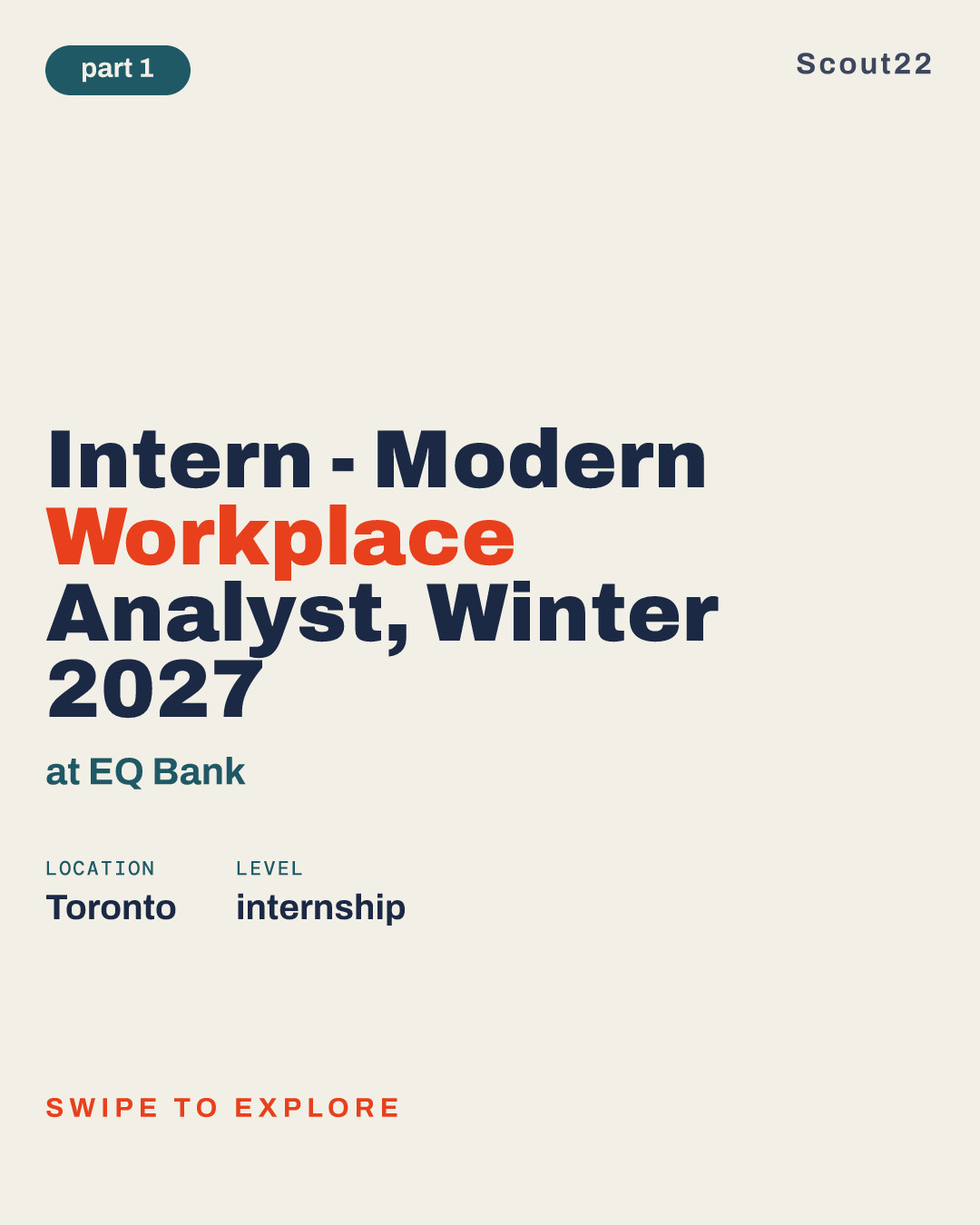 Intern - Modern Workplace Analyst, Winter 2027 at EQ Bank