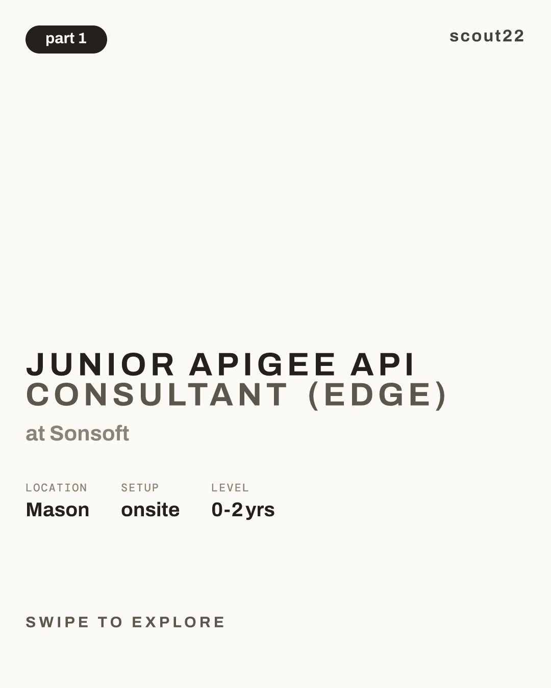 Junior APIGEE API Consultant (Edge) at Sonsoft