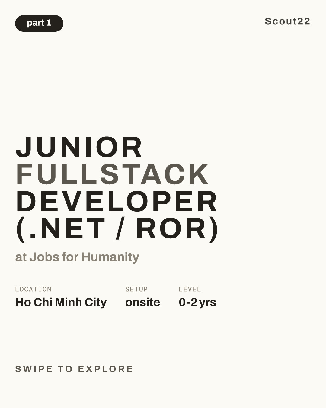 Junior Fullstack Developer (.NET / ROR) at Jobs for Humanity