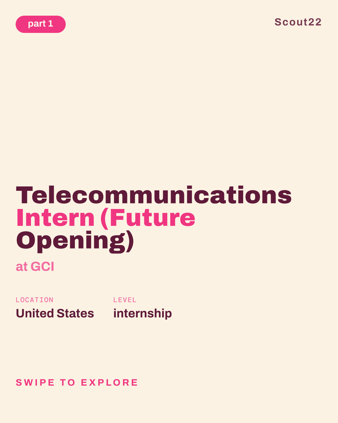Telecommunications Intern (Future Opening) at GCI