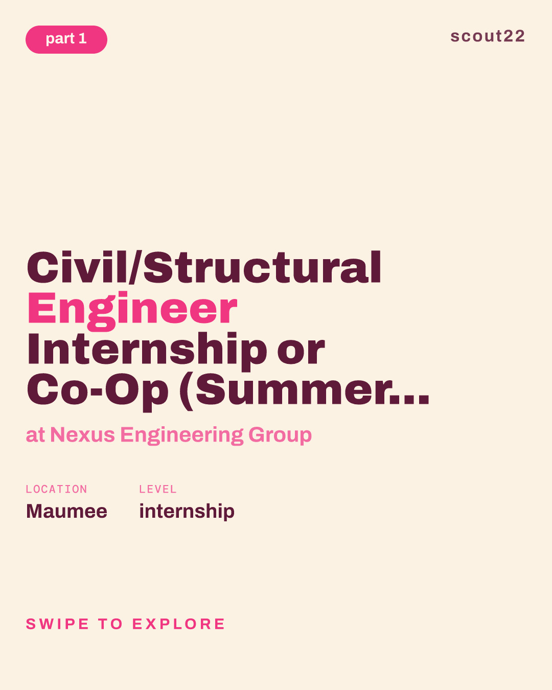 Civil/Structural Engineer Internship or Co-Op (Summer 2027) at Nexus Engineering Group