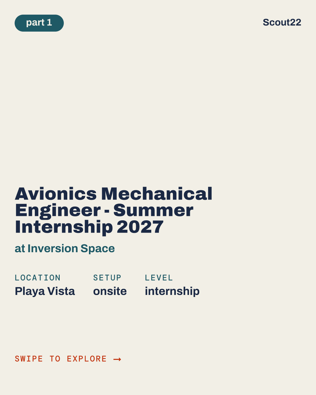 Avionics Mechanical Engineer - Summer Internship 2027 at Inversion Space