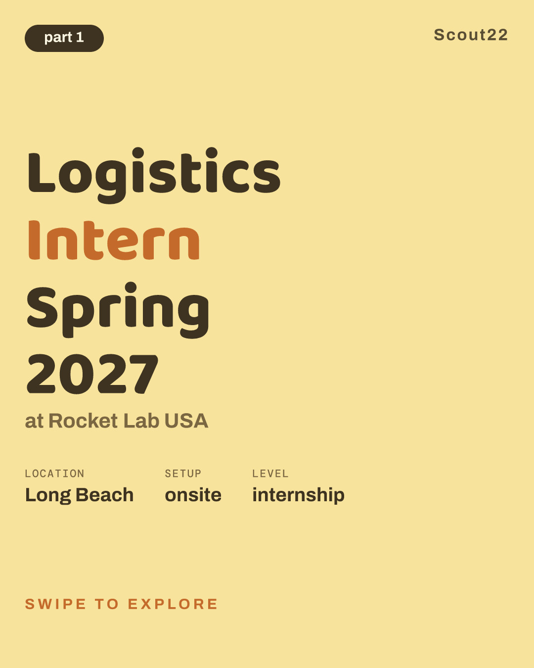 Logistics Intern Spring 2027 at Rocket Lab USA