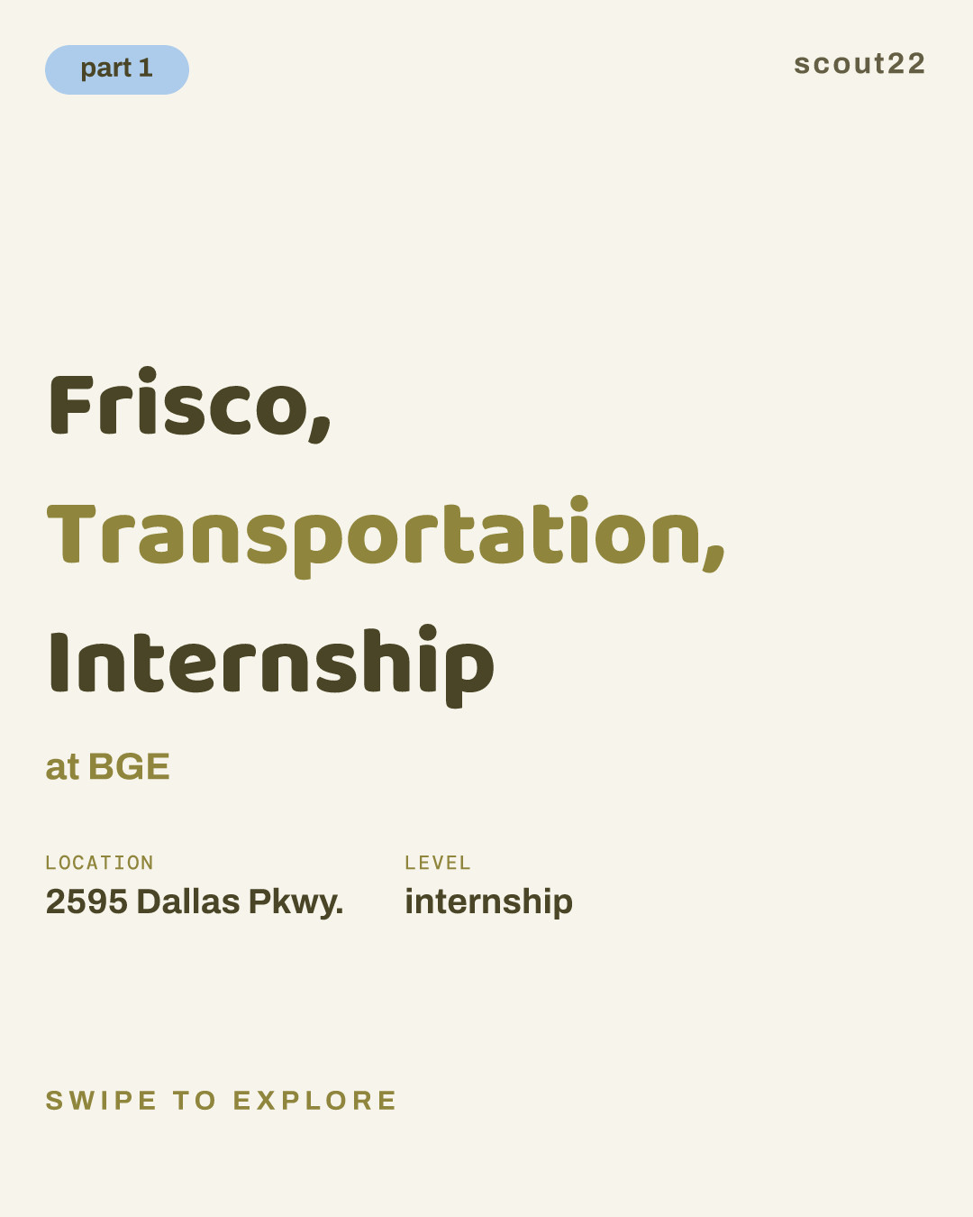 Frisco, Transportation, Internship at BGE