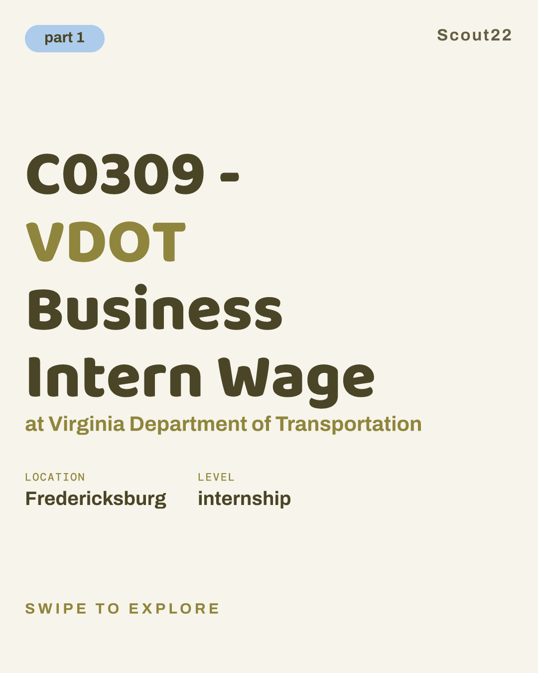 C0309 - VDOT Business Intern Wage at Virginia Department of Transportation