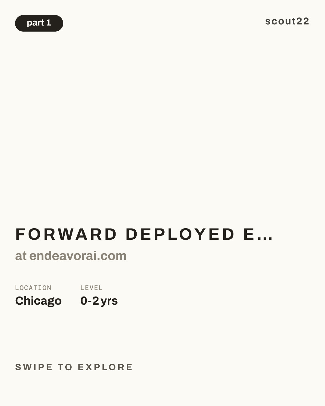 Forward Deployed Engineer, Early Career at endeavorai.com