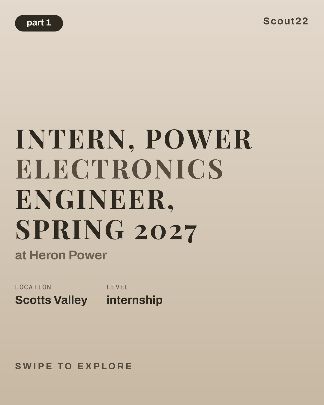 Intern, Power Electronics Engineer, Spring 2027 at Heron Power