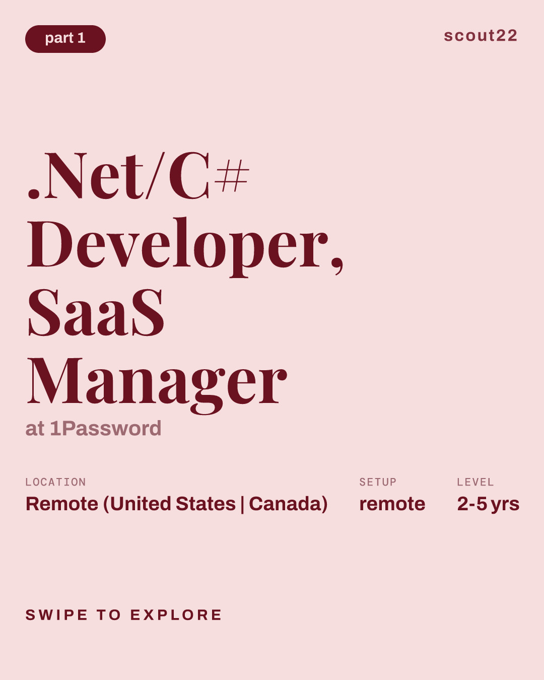 .Net/C# Developer, SaaS Manager at 1Password