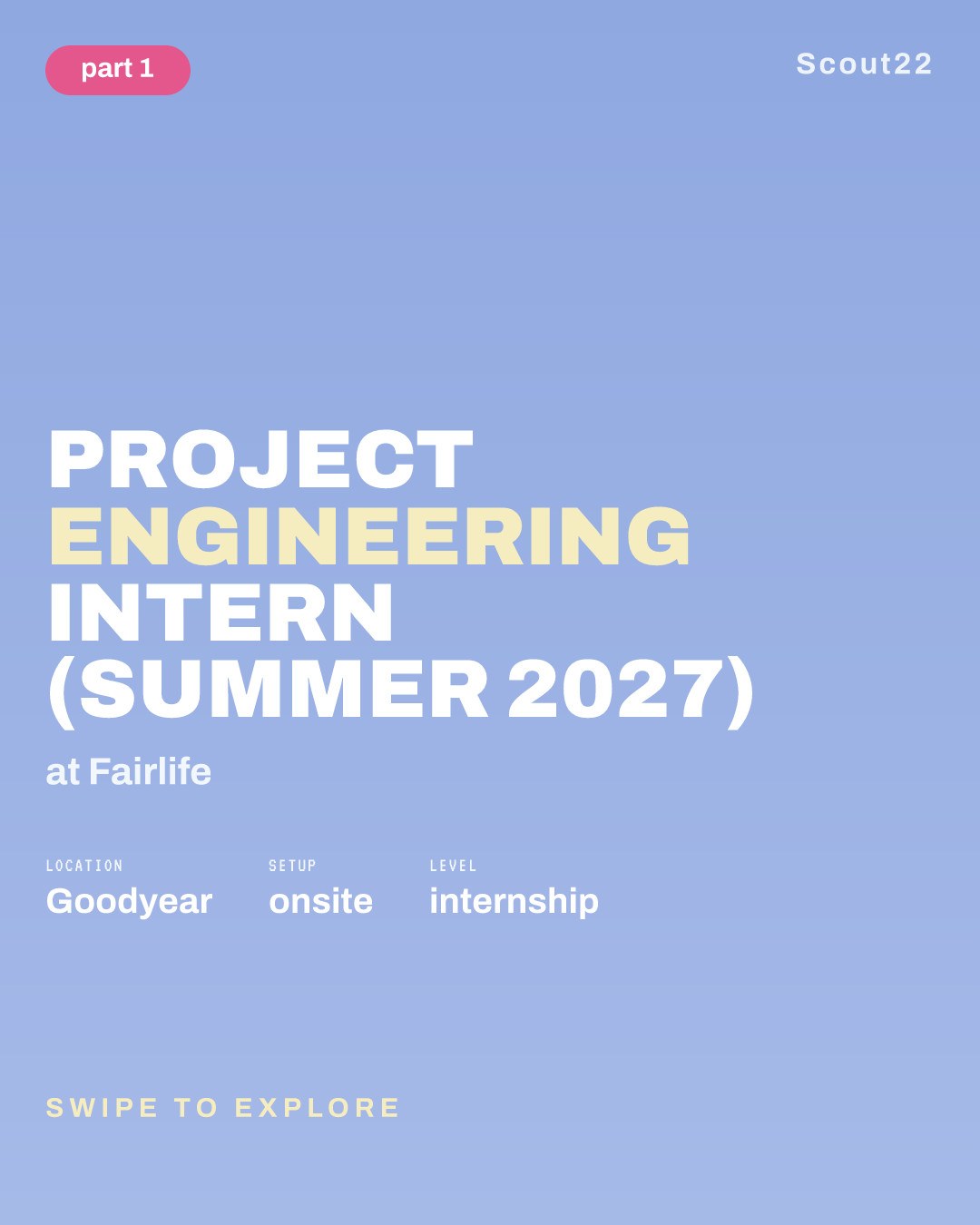 Project Engineering Intern (Summer 2027) at Fairlife