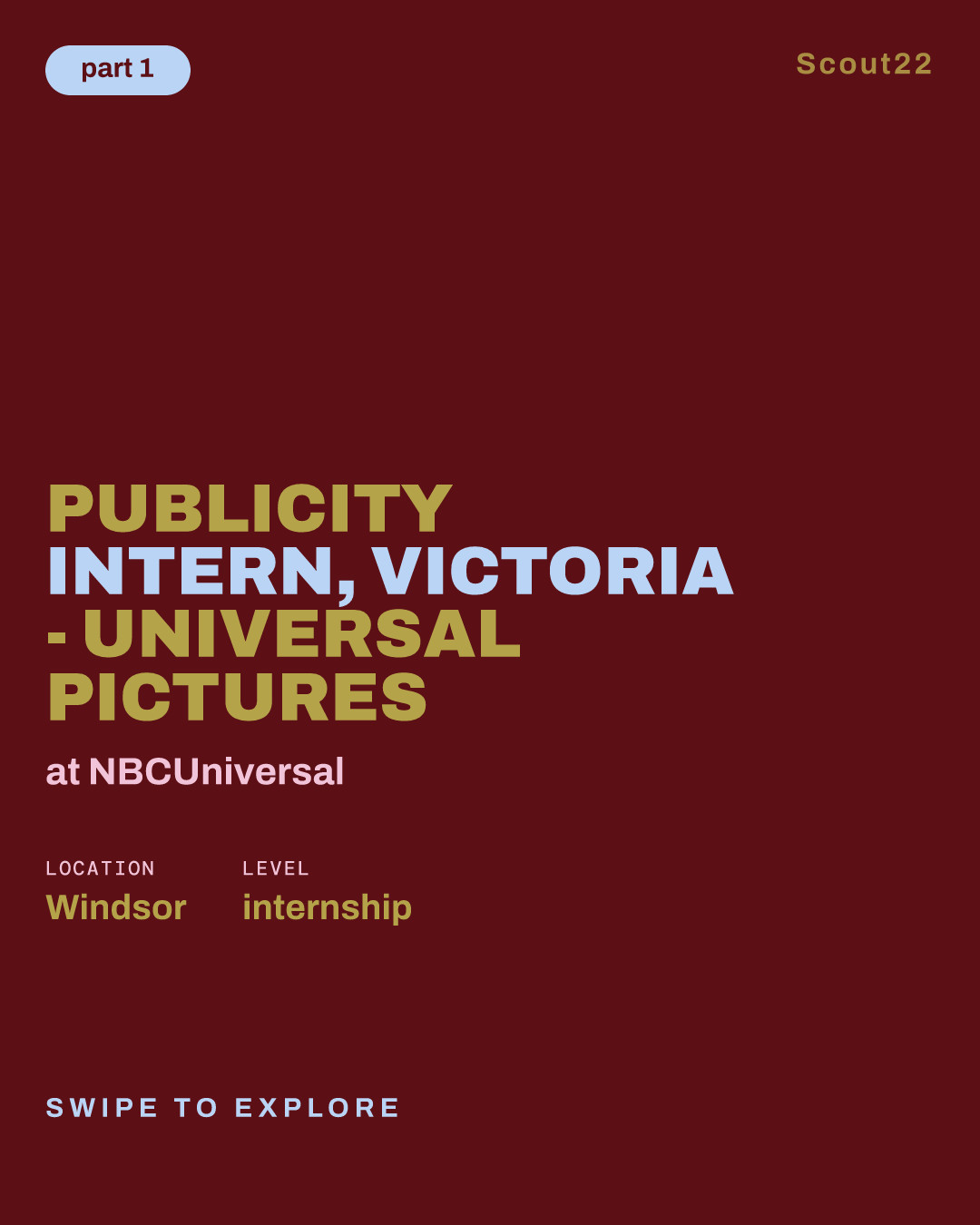 Publicity Intern, Victoria - Universal Pictures at NBCUniversal