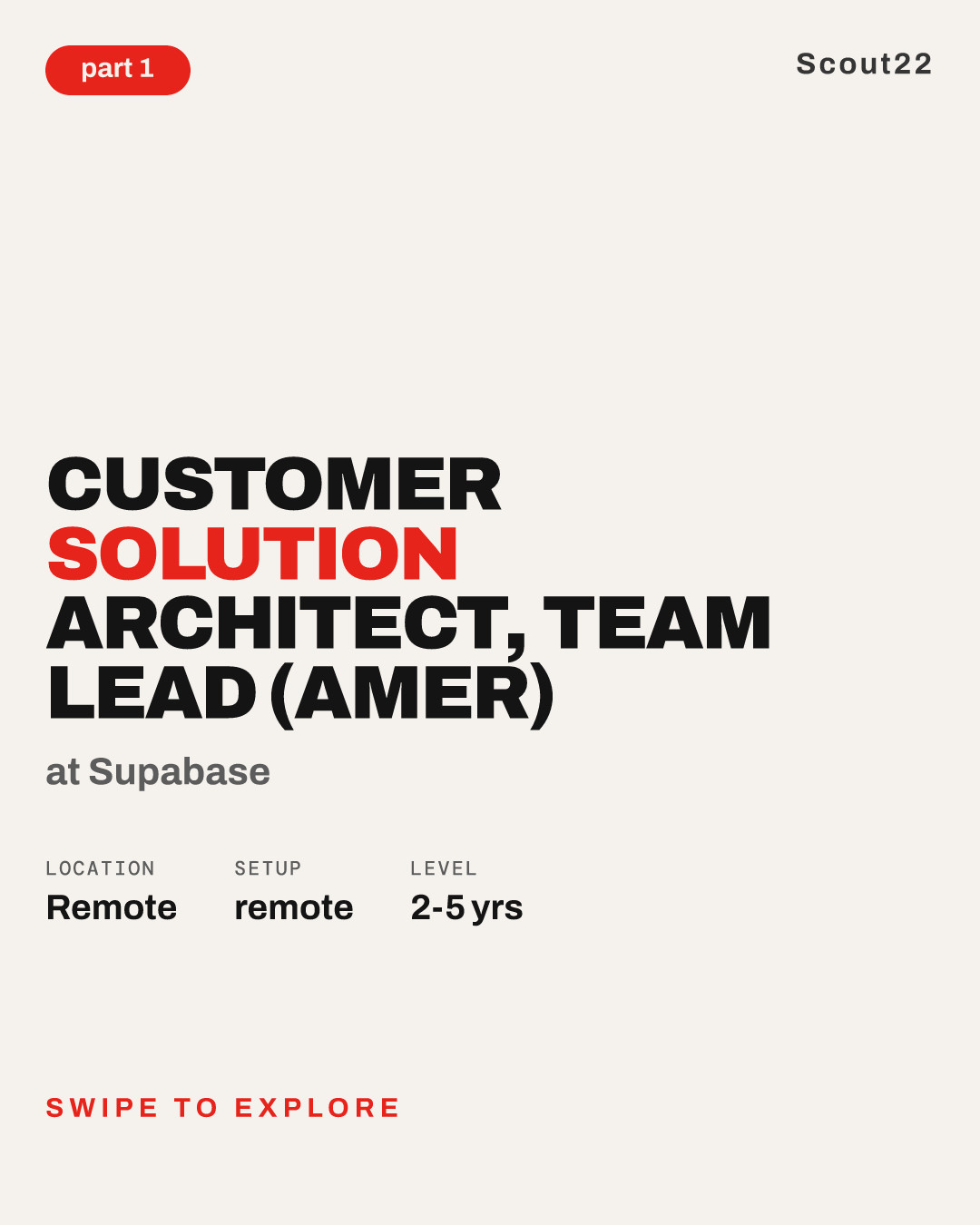 Customer Solution Architect, Team Lead (AMER) at Supabase