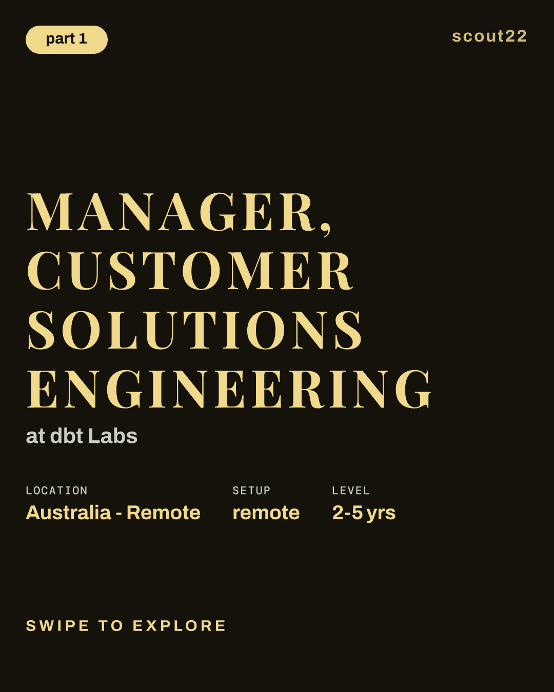Manager, Customer Solutions Engineering at dbt Labs