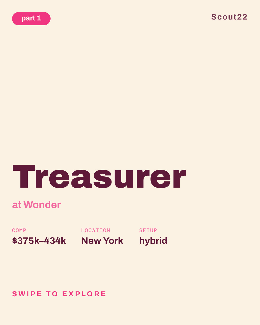 Treasurer at Wonder