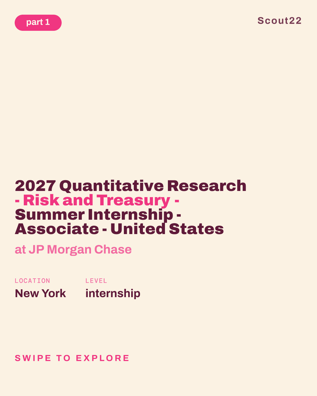 2027 Quantitative Research - Risk and Treasury - Summer Internship - Associate - United States at JP Morgan Chase