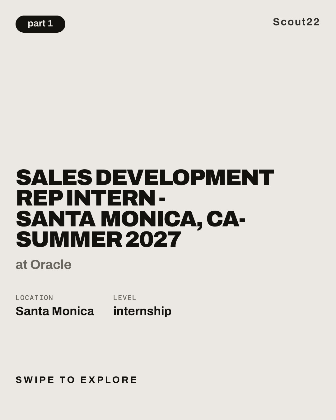 Sales Development Rep Intern - Santa Monica, CA- Summer 2027 at Oracle