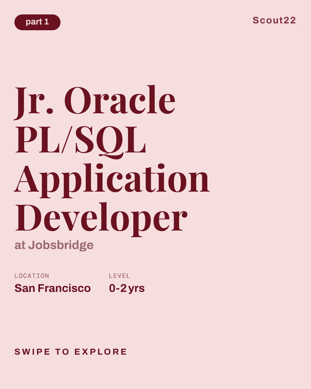 Jr. Oracle PL/SQL Application Developer at Jobsbridge