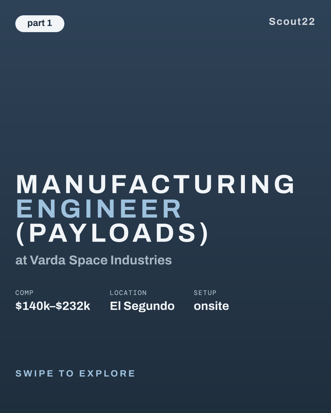 Manufacturing Engineer (Payloads) at Varda Space Industries