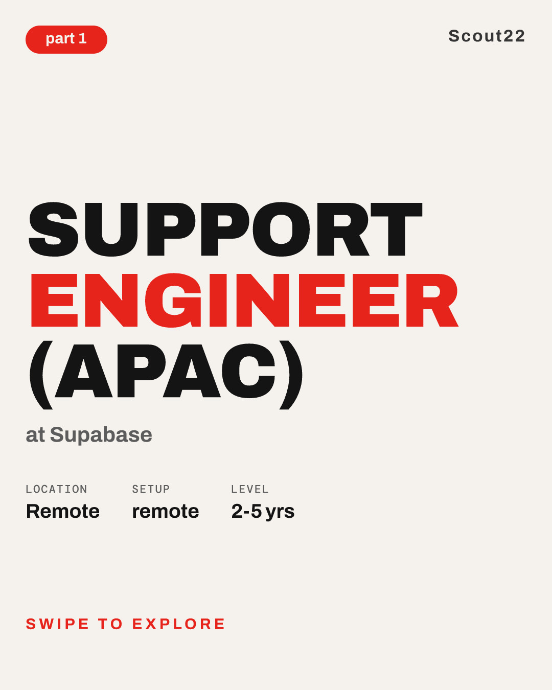 Support Engineer (APAC) at Supabase