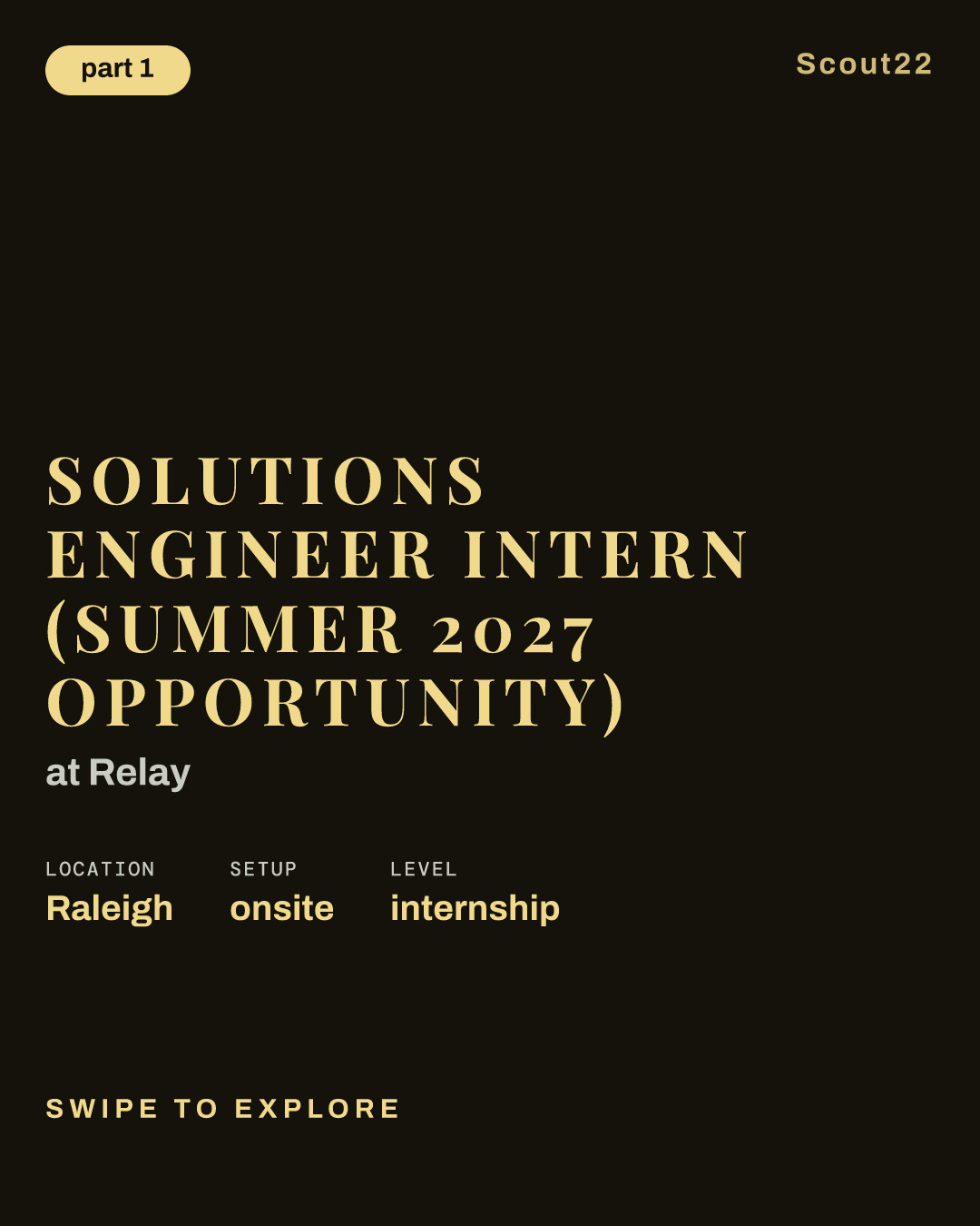 Solutions Engineer Intern (Summer 2027 Opportunity) at Relay