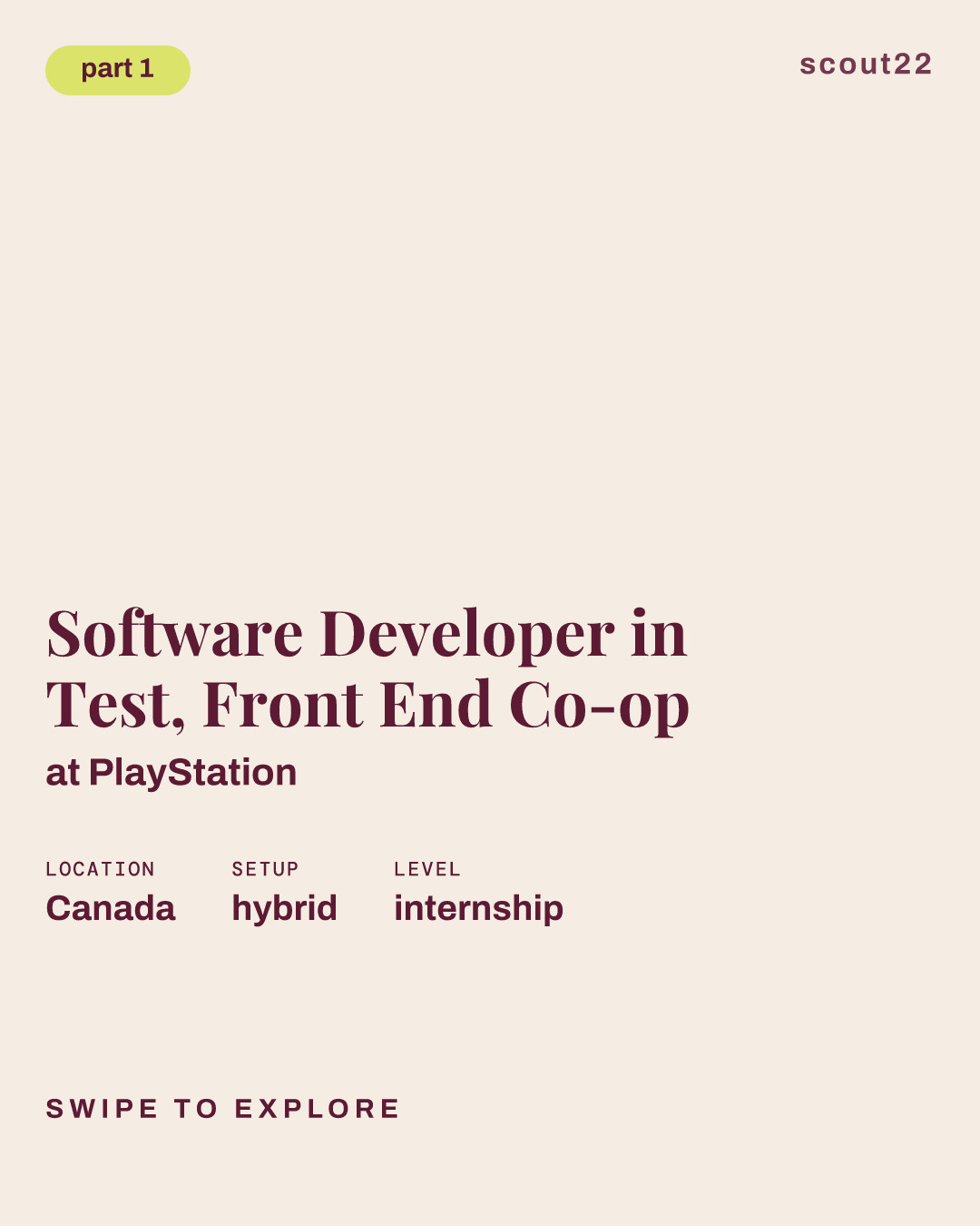 Software Developer in Test, Front End Co-op at PlayStation