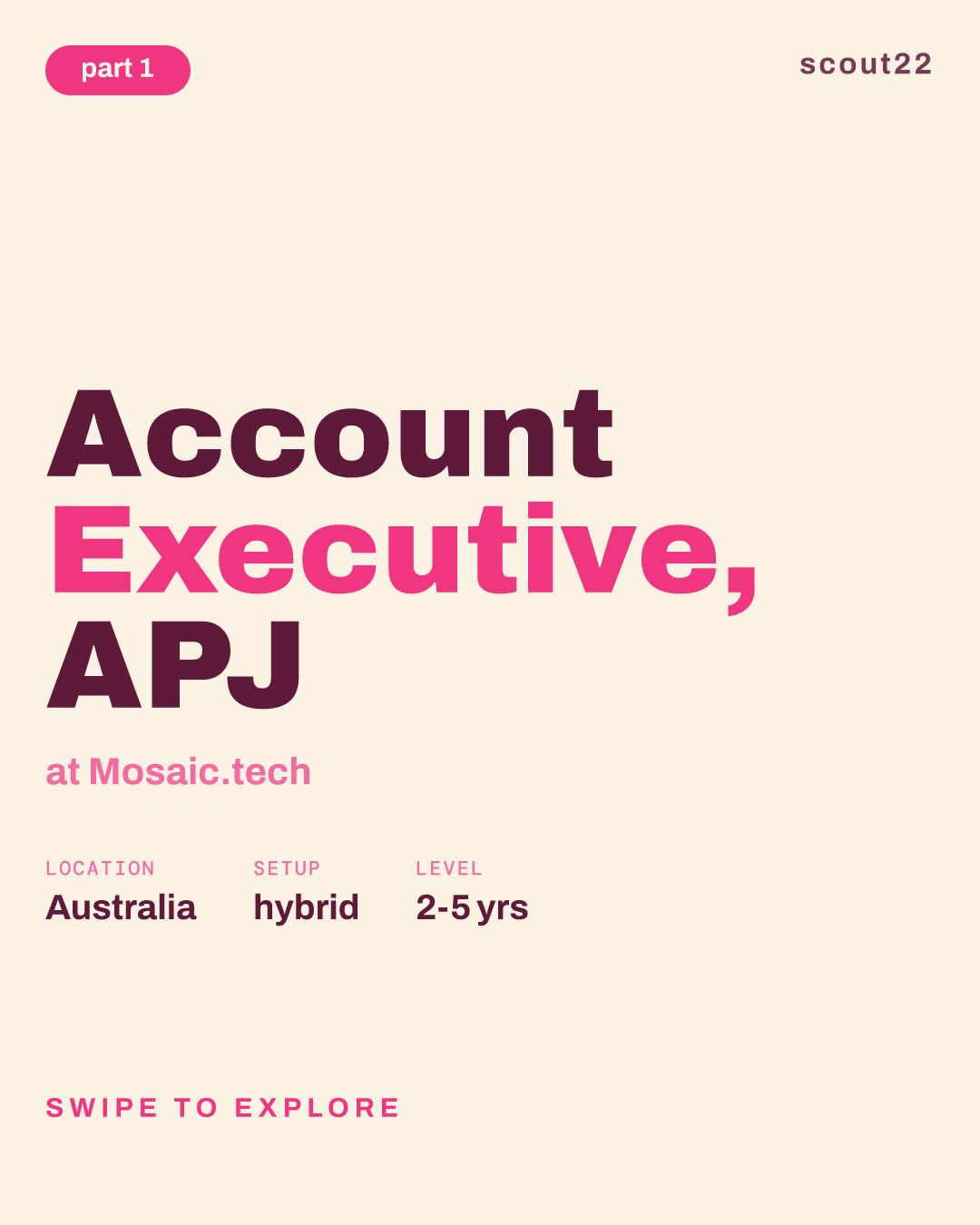 Account Executive, APJ at Mosaic.tech