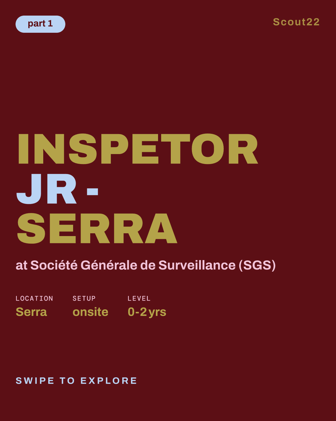 INSPETOR JR - SERRA at Société Générale de Surveillance (SGS)
