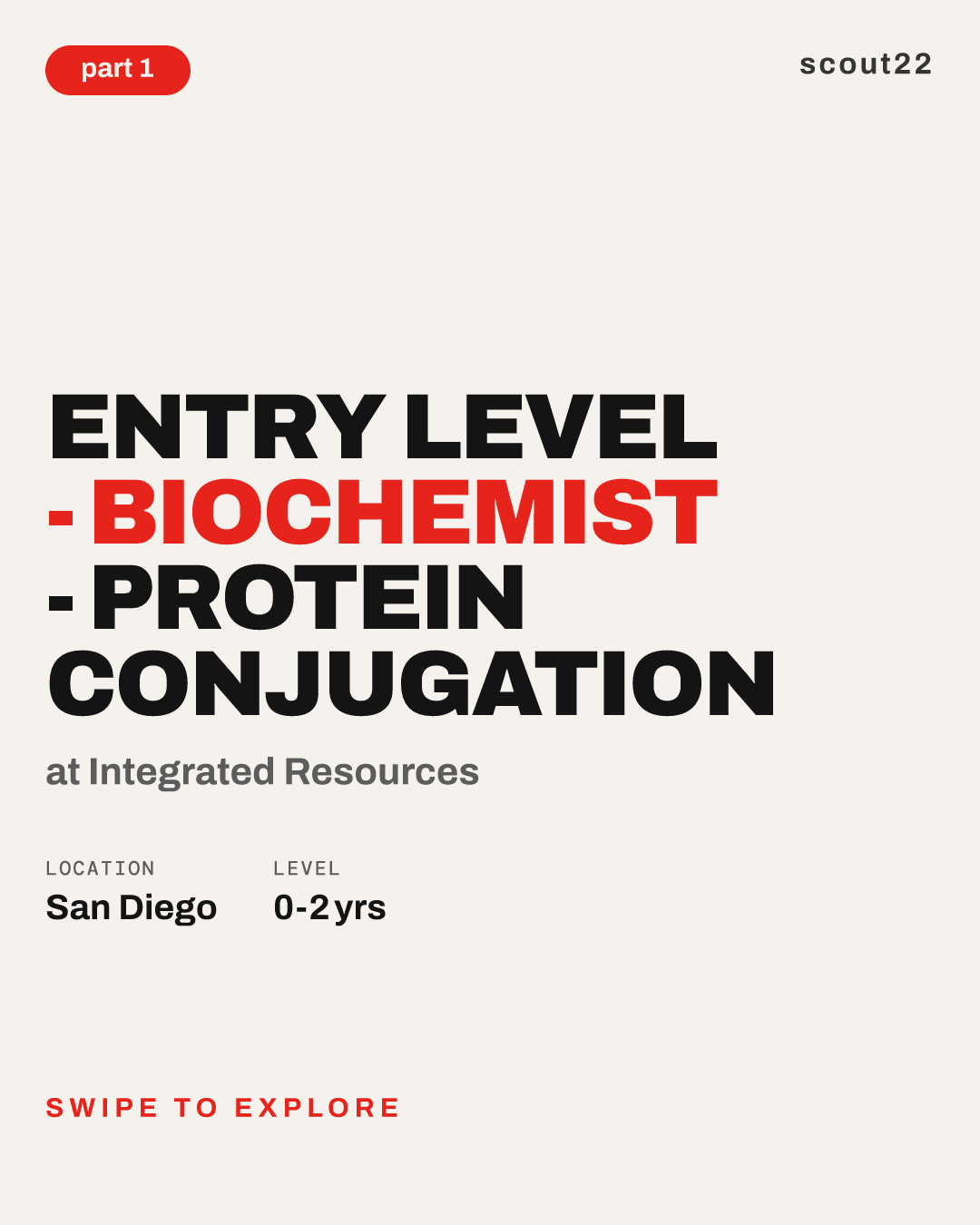Entry level - Biochemist - Protein Conjugation at Integrated Resources