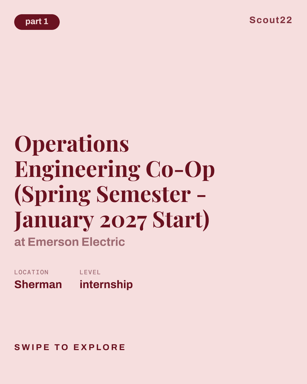Operations Engineering Co-Op (Spring Semester - January 2027 Start) at Emerson Electric