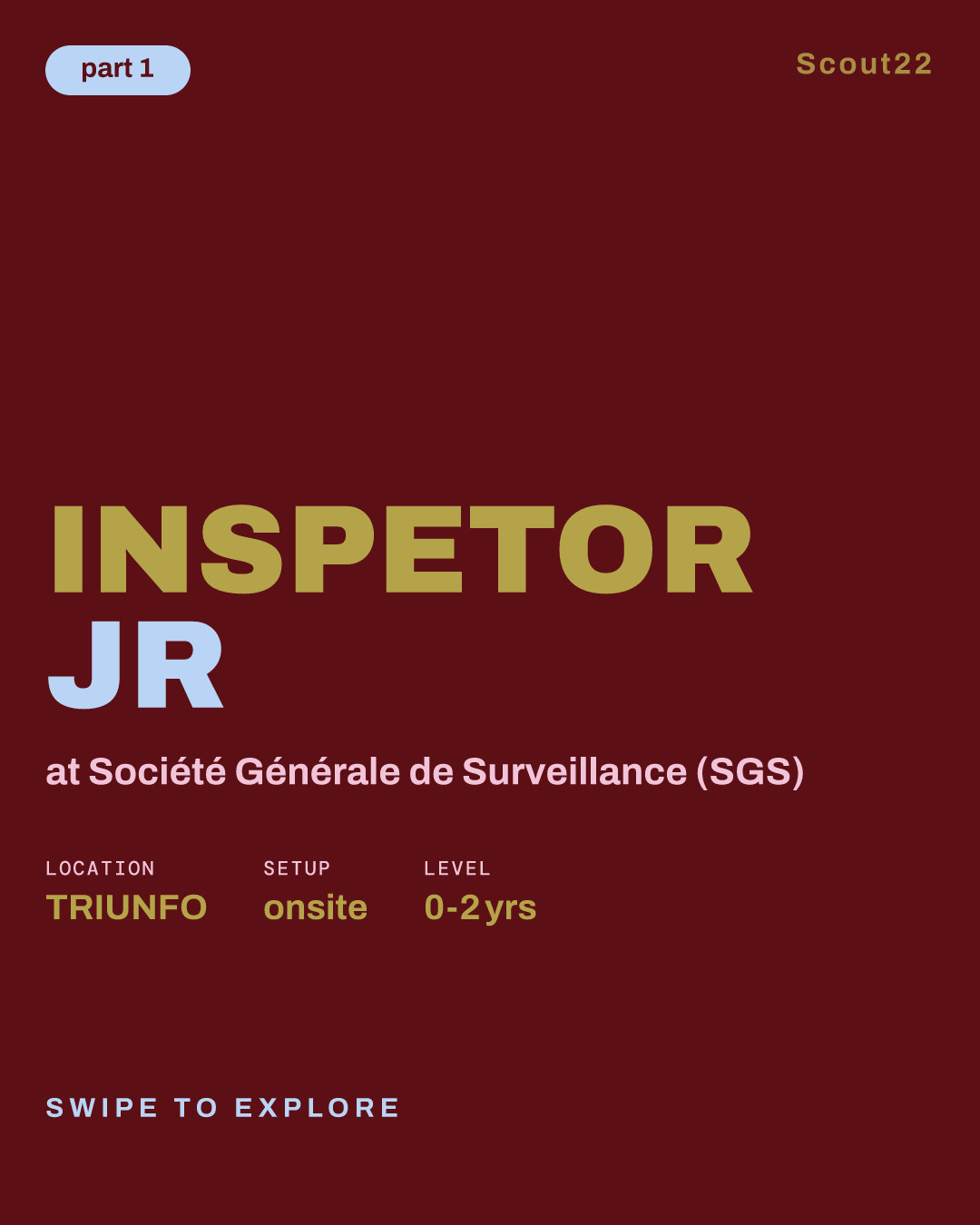 INSPETOR JR at Société Générale de Surveillance (SGS)