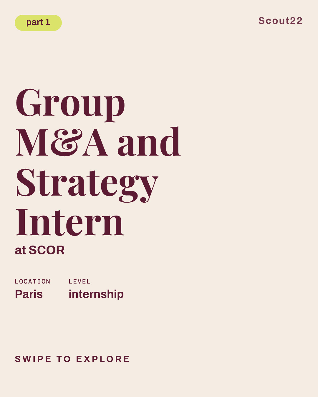 Group M&A and Strategy Intern at SCOR